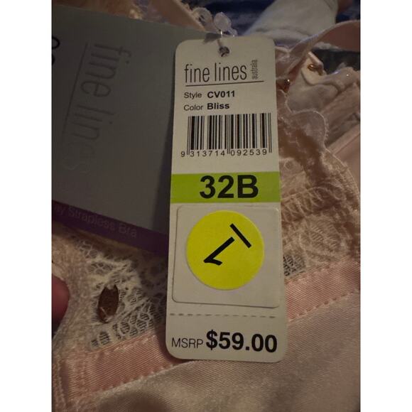 Brand New Fine Lines Women's Size 32 Bliss Pink Converted 4 Way Strapless Bra - Picture 5 of 8